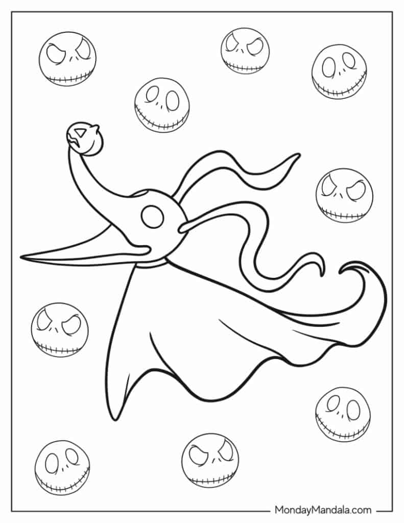 22 nightmare before christmas coloring pages (free pdfs)